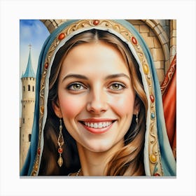 Young Woman Smiling Canvas Print