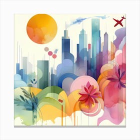 Abstract City Skyline 2 Canvas Print