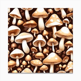 Seamless Pattern Of Mushrooms 2 Canvas Print