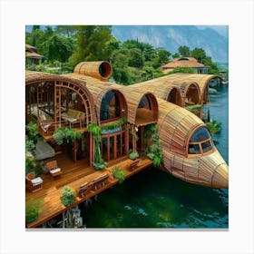 House On Water Canvas Print