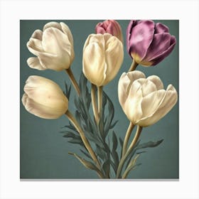 Eustoma Floral Botanical Vintage Poster Flower Art Print Tulips Canvas Print