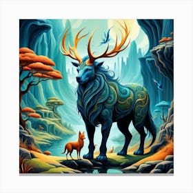 Deer In The Forest 4 Canvas Print