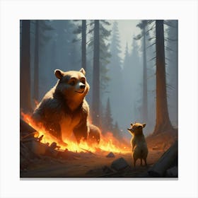 Bear In The Forest Canvas Print