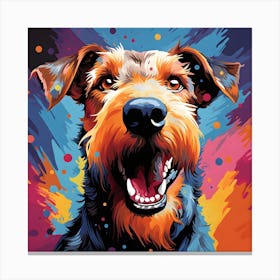 Airedale Terrier Pop Art Canvas Print