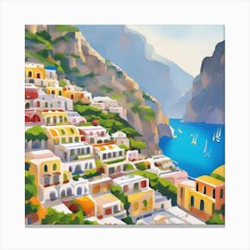 Summer In Positano Art Print 6 Canvas Print