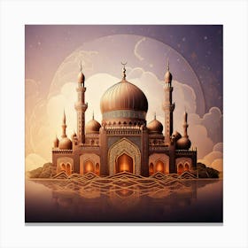 Firefly Mosque, Illustration, Wallpaper, Islamic, Logo, Architecture, Minaret, Dome, Prayer, Religio (10) Canvas Print