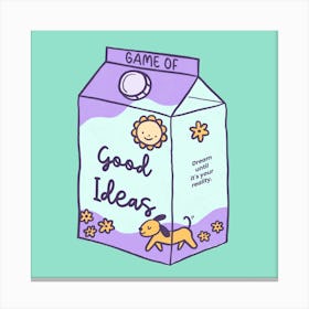 Game Of Good Ideas - A Cute Illustrated Milk Box Canvas Print
