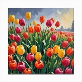 Tulips In Spring Art Print 3 Canvas Print