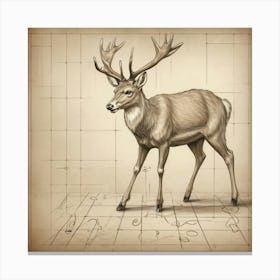 Deer Drawing 9 Canvas Print