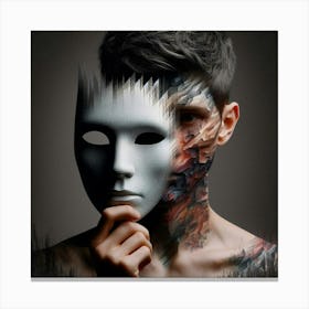 Portrait Of A Man With A Mask Canvas Print