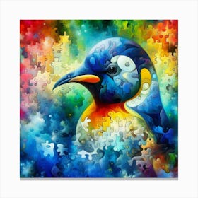 Abstract Puzzle Art Penguin 5 Canvas Print