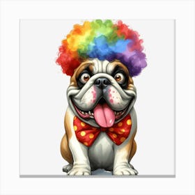 Clown Bulldog Canvas Print