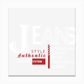 Jeans Logo Canvas Print