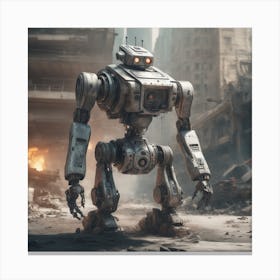 Robots In The City 2 Canvas Print