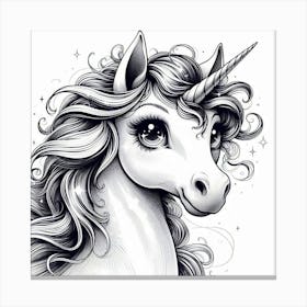 Unicorn Drawing Canvas Print