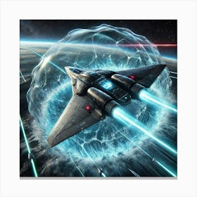 A High Tech, Sci Fi Scene Showing The Aqua Phantom 3 Canvas Print