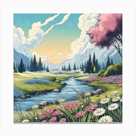 Serene And Peaceful Meadow 7 Canvas Print