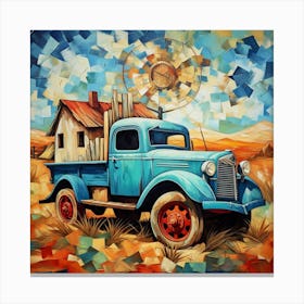 Blue Truck Canvas Print