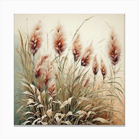 Flower Motif Painting Fountain Grass 1 Art Print Canvas Print