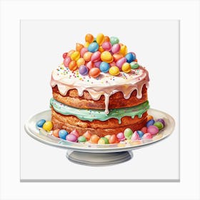 Cake With Sprinkles Canvas Print