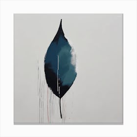 'Blue Leaf', A minimal Illustration of a leaf, pleasing home & office decor, calming tone with solid background, 1253 Canvas Print