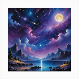 Night Sky Paintings Art Print Canvas Print