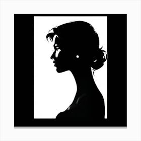 Silhouette Of A Woman, frame of women with black and white theme, best wall art Canvas Print