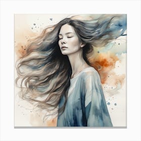 Girl With Long Hair 1 Canvas Print