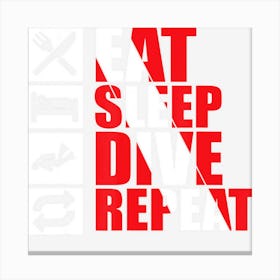 Eat Sleep Dive Repeat Funny Diving Canvas Print