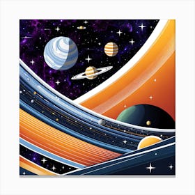 Planets In Space 2 Canvas Print