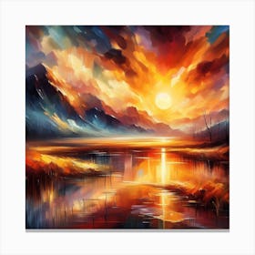 Sunset In The Mountains Canvas Print