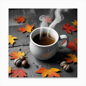 Autumn Leaves And Coffee 20 Canvas Print