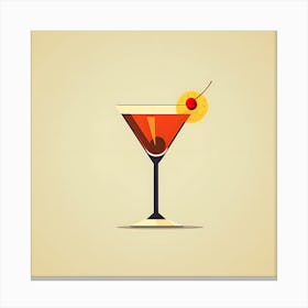 Cocktail Illustration Bar Art Neutral Canvas Print