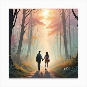 Romantic Couple Art Print (2) Canvas Print