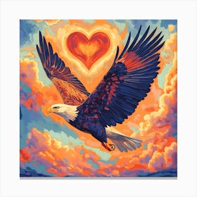 Eagle With Heart Canvas Print