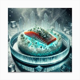 A Sci Fi Themed Dish Called Glacial Salmon Canvas Print