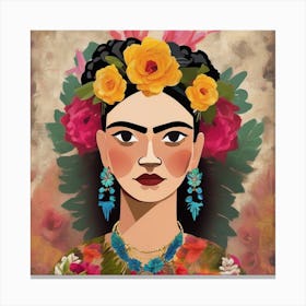 A Vibrant Frida Art Print 8 Canvas Print