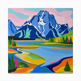 Colourful Abstract Grand Teton National Park Usa 4 Canvas Print