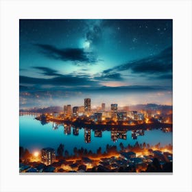 Night Sky Over Portland Canvas Print