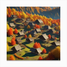 Village In Autumn Mountains (32) Canvas Print