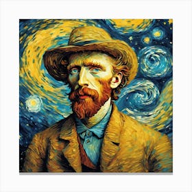 Portrayal Of Van Gogh S Self Portrait (7) Canvas Print