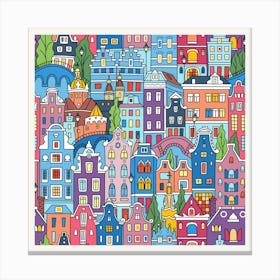 Amsterdam Colorful Pattern Canvas Print