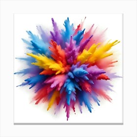 Colorful Paint Explosion On White Background 2 Canvas Print