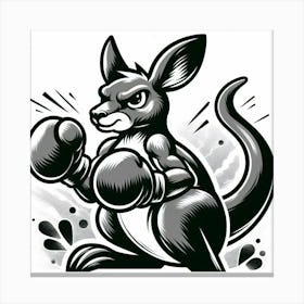 Kangaroo With Boxing Gloves Canvas Print