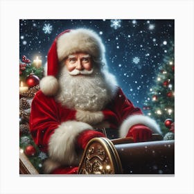 Santa Claus In His Sleigh Canvas Print