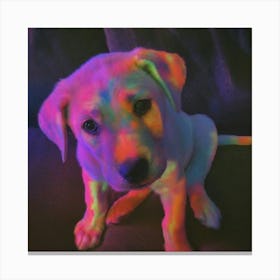 Neon Labrador Puppy Canvas Print