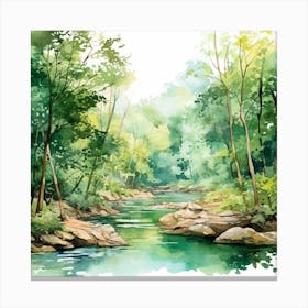 Watercolor Of A River 1 Canvas Print