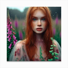 Beautiful Girl In The Rain 1 Canvas Print