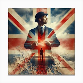 A british flag, a man 4 Canvas Print