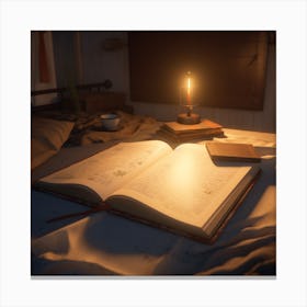 Book On A Bed Canvas Print